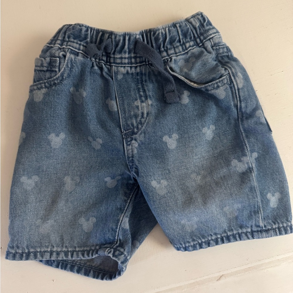 Baby Gap denim jean Mickey Mouse shorts